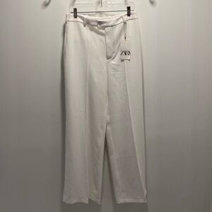 Zara White Tailored Trousers